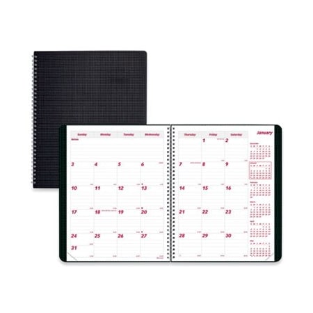 Rediform Brownline, DURAFLEX 14-MONTH PLANNER, 11 X 8.5, BLACK, 2021 CB1262VBLK